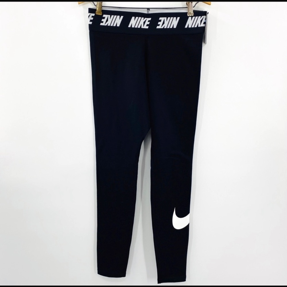 Nike High Waisted ‘Black/White’ Leggings Woman’s Size Medium - Picture 2 of 4